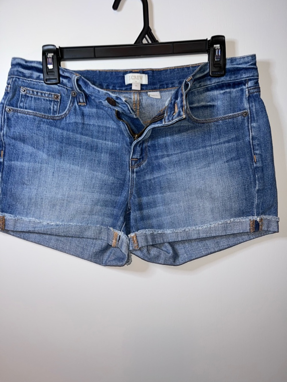 J. Crew Mid Wash Rolled Hem Denim Shorts